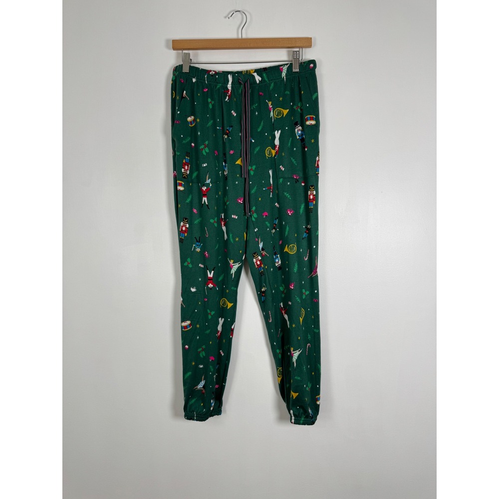 Holiday Joyspun Womens Medium Green Nutcracker Ballerina Jogger Pajama Pants